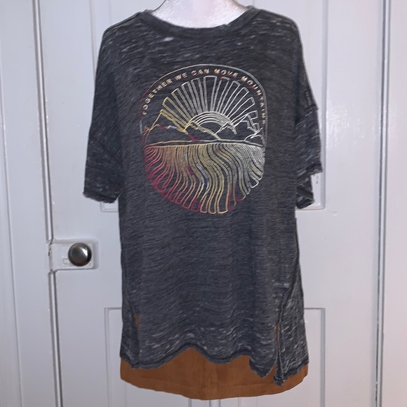 Free People Tops - FREE PEOPLE OVERSIZED MOUNTAIN BURNOUT TEE